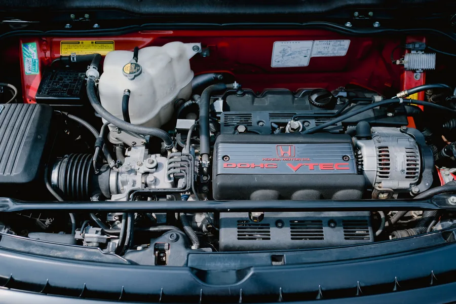 An engine bay with the bonnet up