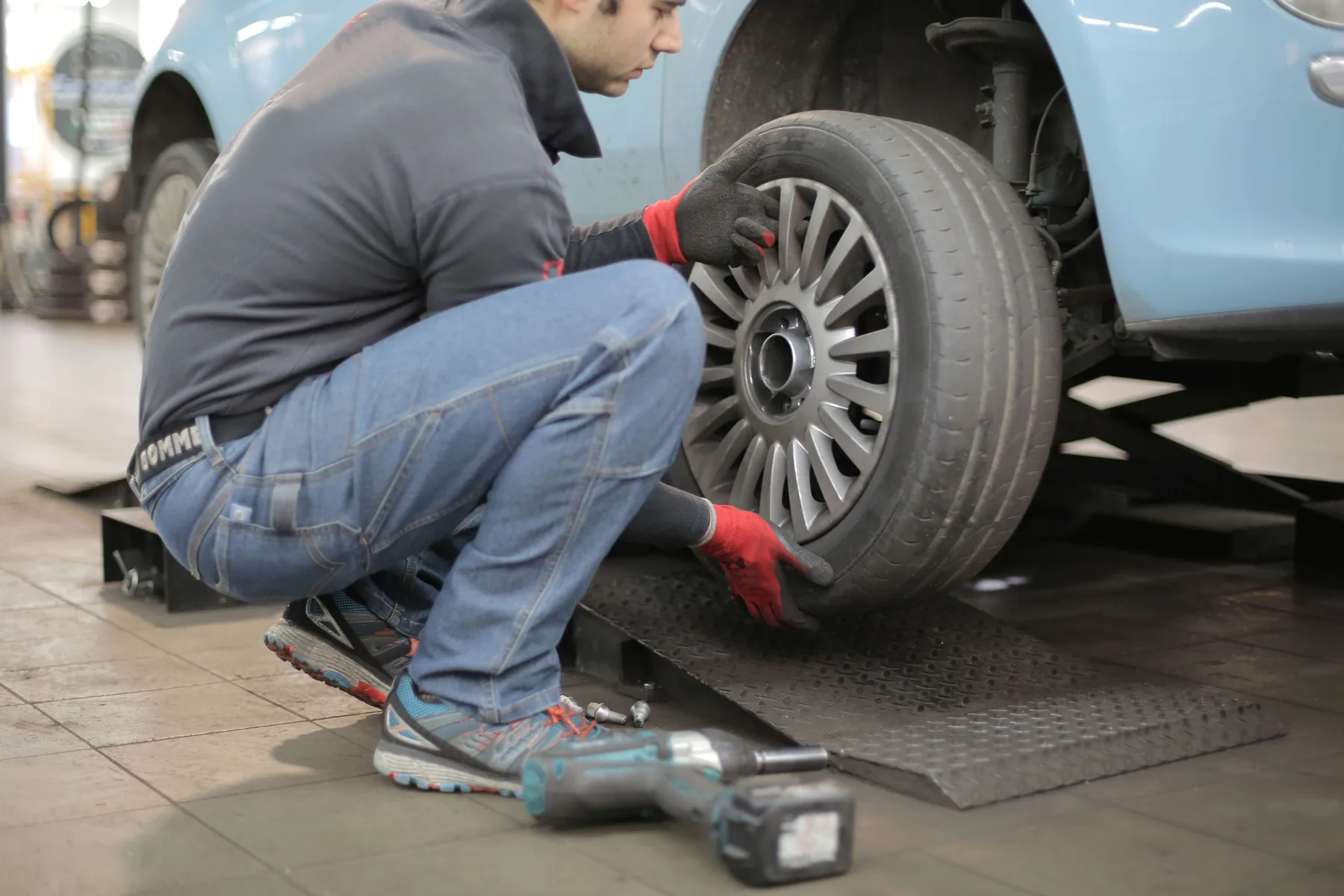 The wheels going back on once the job is finished